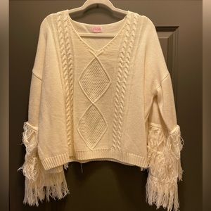 Pink Lily Cream Sweater